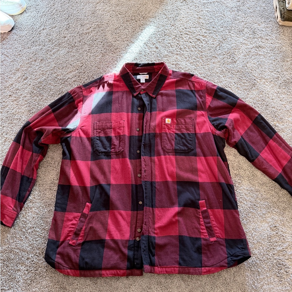 3XL Carhartt Fleece lined flannel red